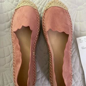 Chase &Chloe Espadrille Platform Mauve Suede Size 11 New